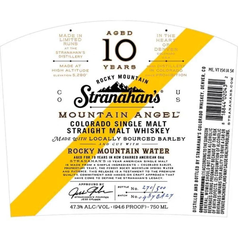 Stranahan’s Mountain Angel 10 Year Old Whiskey American Whiskey Stranahan&
